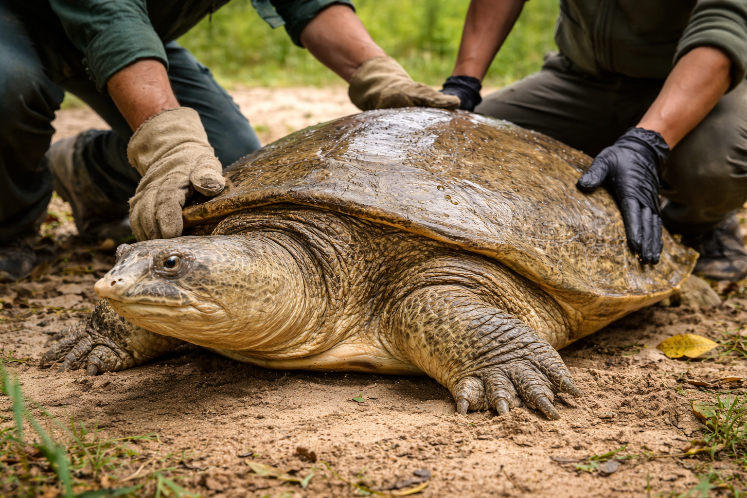 Huge Softshell Turtle Rescue in Pakistan